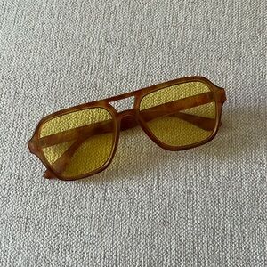 UO Orange Aviator Glasses with Yellow Lenses